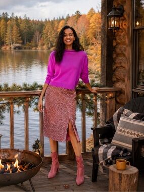 ANTHROPOLOGIE NWT Maeve Alicia Sequinned  Skirt  Size SP.